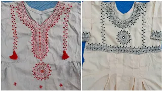 Hand Embroidered Kacha Tanka Dress For Baby Girl | Kacha Tanka Embroidery | Kacha Tanka