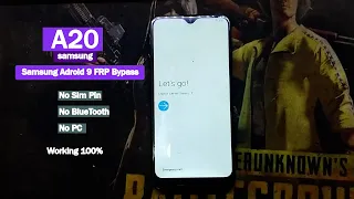 Samsung A20 Android 9 Frp Bypass google account bypass,No Sim,No Bluetooth,No Pc