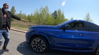 BMW X6M vs Lamborghini Urus vs Jeep trackhawk Drag Race, Roll race