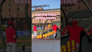 The best player of all time showed up for the batting practice #miketrout #mlb #ohtani #baseball