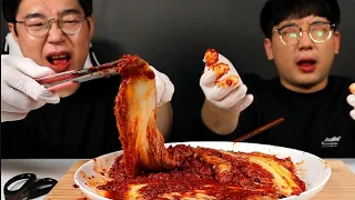 Korean Spicy Kimchi (Silbi Kimchi) Challenge  realsound  mukbang ASMR