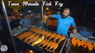 Bangalore Fish King Making Biggest Tawa Masala Fish Fry Rs. 50/- Only l Indian Street Food