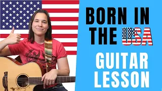 Born In The USA Acoustic Guitar Lesson - TWO CHORD SONG!