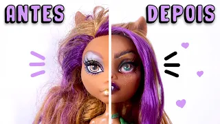 REFAZENDO UMA MONSTER HIGH COMPLETA! - Repintei O ROSTO e mudei o CABELO