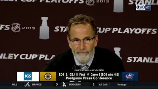 John Tortorella postgame comments on Blue Jackets' season-ending loss to Bruins