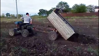 Прицеп выдвижной на минитрактор своими руками. #минитрактор #Прицеп #трактор