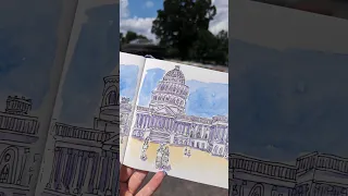 Sketch at the US capitol building #watercolor #sketchbook #shorts #urbansketch #artist