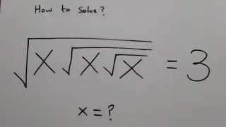 Math Olympiad | Can you solve this ? | A Nice Radical Equation