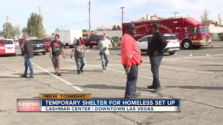 Temporary homeless shelter is now open in Las Vegas