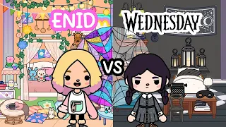 WEDNESDAY vs ENID Dorm Bedroom Makeover from NETFLIX 🌈🖤 TOCA BOCA House Ideas | Toca Life World