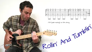 Rollin' And Tumblin' - slide guitar lesson in open G tuning with tab