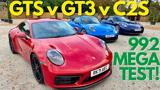 2022 PORSCHE 992 GTS v GT3 v Carrera S mega test!