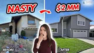 NASTY Split Level House Flip Before and After - Nasty Home Tour, Split Level Home Remodel