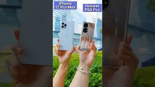 Huawei P50 Pro Vs iPhone 12 Pro max camera checkup and features. #shorts #youtubeshorts