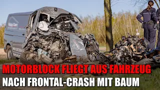 Motorblock fliegt meterweit nach Frontal-Kollision mit Baum in Köln-Zündorf | 25.03.2024