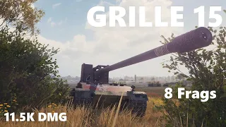 GRILLE 15 The most amazing battle you will see with this tank 11.5K DMG 8 Frags - Wot complete 4K