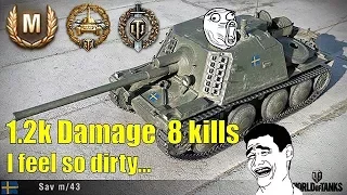 World of Tanks PS4 / XBOX || Sav m/43 || Ace Tanker, 8 Kills 1.2k dmg...lol