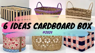 6 Diy Storage Baskets Out Of Wood Sticks, Cardboard and Fabric scraps♻️Diy Organizer Basket #2024
