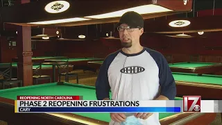 Cary pool hall owner among NC businesses frustrated about reopening rules