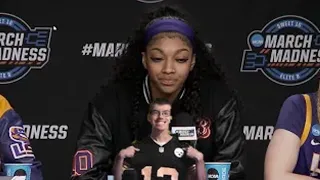 Angel Reese Postgame PRESS CONFERENCE vs. Iowa, Caitlin Clark