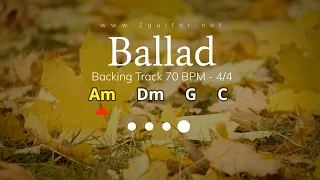 Nhạc nền Ballad 70BPM nhịp 4/4 vòng hợp âm Am Dm G C.  Backing Track Ballad (Chord progression 6251)