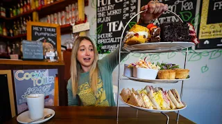 American Tries English Afternoon Tea Challenge Meant For TWO.. but solo!