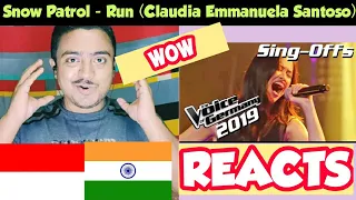 Snow Patrol - Run (Claudia Emmanuela Santoso) | INDIAN Reaction | The Voice of Germany 2019