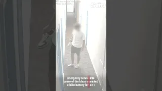 Terrifying moment E-Bike battery EXPLODES inside hostel