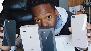 iPhone 8 & 8 Plus Unboxing: Black/Space Gray vs Gold!