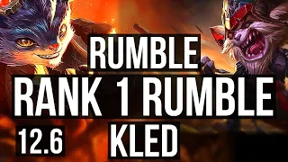 RUMBLE vs KLED (TOP) | Rank 1 Rumble, 8/1/5, 800+ games, Rank 12, Dominating | BR Challenger | 12.6