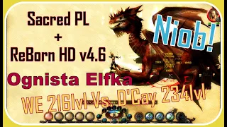 Sacred PL ReBorn HD v4.6 - Ognista Elfka na łuk 216lvl Vs. D'Cay Smok - Niob!