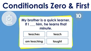 Conditionals QUIZ - Zero and First | English Grammar Practice Test