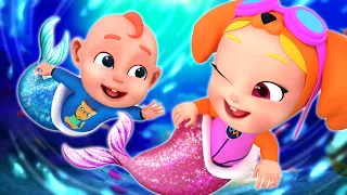 Swimming Beach Song + Wheels On the Bus Go Round and Round More Nursery Rhymes & Kids Songs
