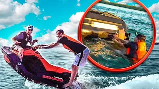 FIZ MANOBRAS PERIGOSAS DE JETSKI COM MEU AMIGO !! * não faça isso em casa *