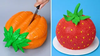 So Yummy 3D Fondant Fruit Cake Look Like Real | Homemade Chocolate Cake Decorating Idea