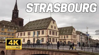 Strasbourg Alsace, France City Center Walking Tour 4K