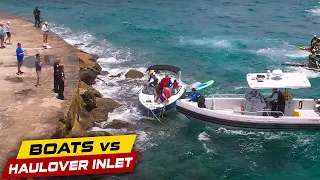 TOURISTS CRASH BOAT INTO JETTY AT HAULOVER ! | Boats vs Haulover Inlet