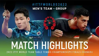 Highlights | Jang Woojin (KOR) vs Youssef Abdel-Aziz (EGY) | MT Grps | #ITTFWorlds2022