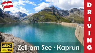 Driving in Austria 21: From Zell am See to Kaprun High Mountain Reservoirs | 4K 60fps