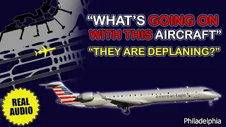 Immediate evacuation without telling the reason. PSA CRJ-900 rejects takeoff. Philadelphia. Real ATC