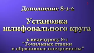 8-1-2 (доп). Установка шлифовального круга