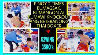 🇵🇭 Pinoy 2 Times Bumagsak, Bumangon At Bumawi Knockout Ang Beteranong Thai Boxer