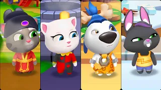 Talking Tom Gold Run Fortune Tom Vs Carnival Angela Vs Stone Age Hank Vs Talking Becca Gameplay