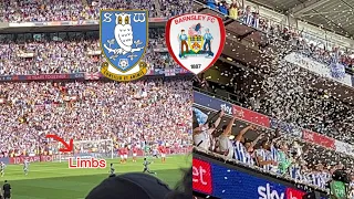 LAST MINUTE LIMBS as 50,000 SHEFFIELD WEDNESDAY FANS TAKEOVER WEMBLEY