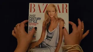 {ASMR} Whispered Vintage Magazine Page Flip -- Bazaar November 1999