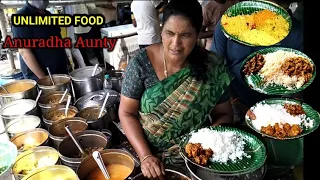 Hyderabad Famous Anuradha Aunty Serves Non Veg Unlimited Meals In Roadside || Indian Street Food