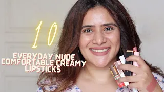 BARE FACE SWATCHES of TOP 10 COMFORTABLE NUDE LIPSTICKS FROM ONLY INDIAN BRANDS | DRSMILEUP |