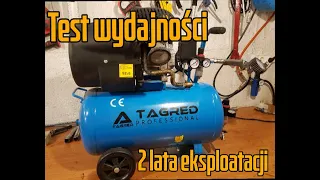 Test kompresora sprężarki Tagred Professional 50l V2 po 2 latach eksploatacji (rzeczywiste wyniki)