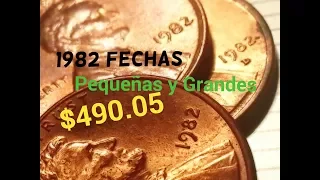 (S) 1982 Lincoln cent /  Fechas Pequeñas y Grandes -  $490.05