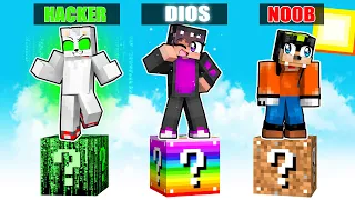 RETO de UN BLOQUE de LUCKY BLOCK HACKER DIOS NOOB 😂😱 MINECRAFT DESAFIO DE LUCKY BLOCKS CON LOS PANAS